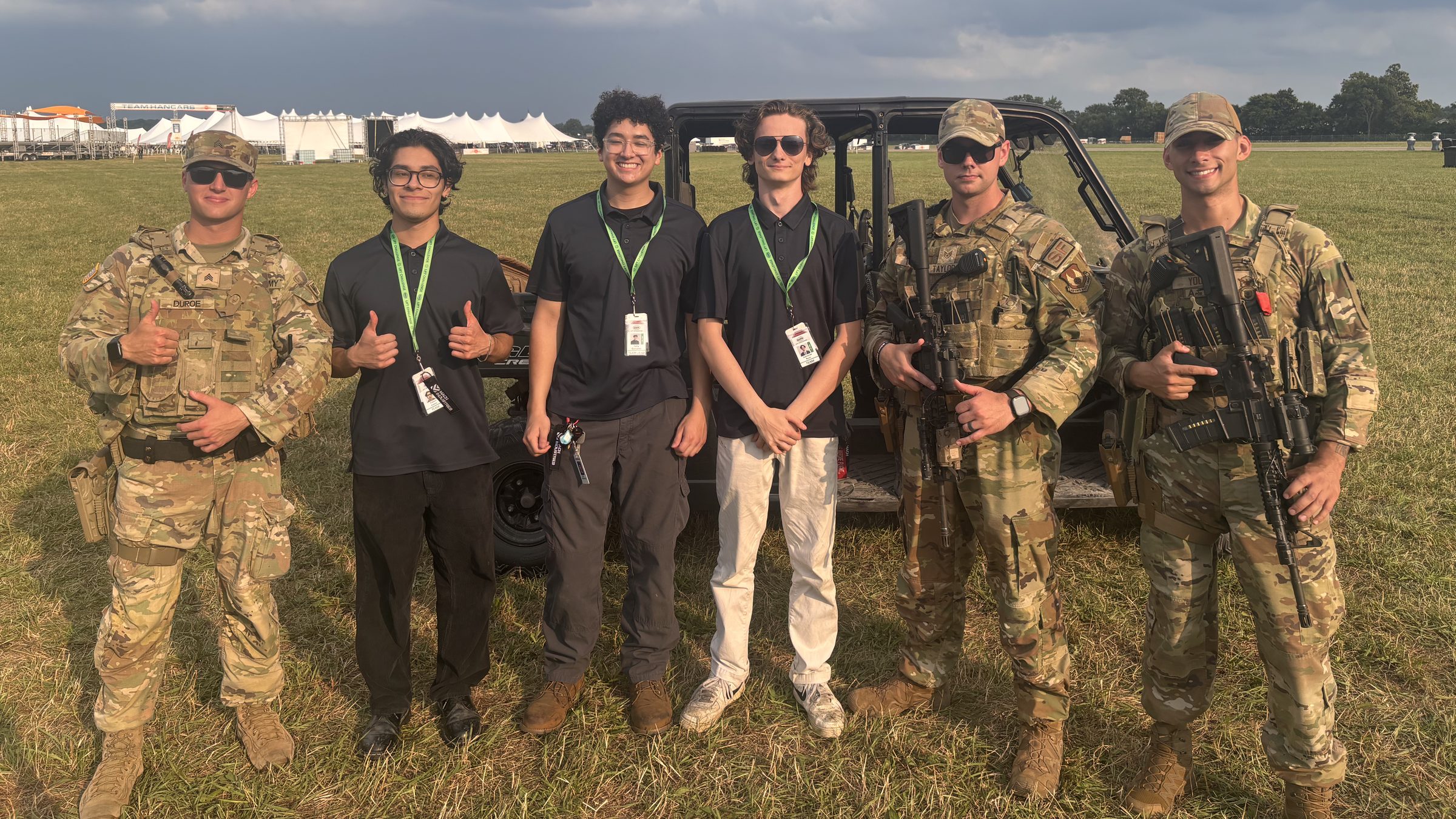 The ASTRO Systems team with service members at the DARPA Heavy Lift Challenge